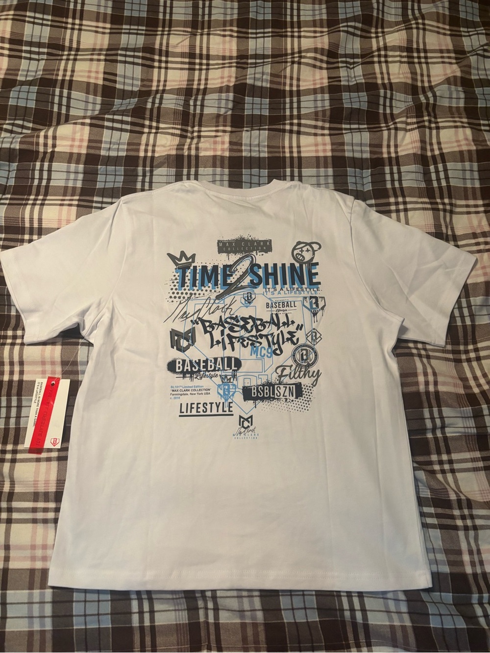 BL101 Max Clark White 'Time 2 Shine' Graphic Tee